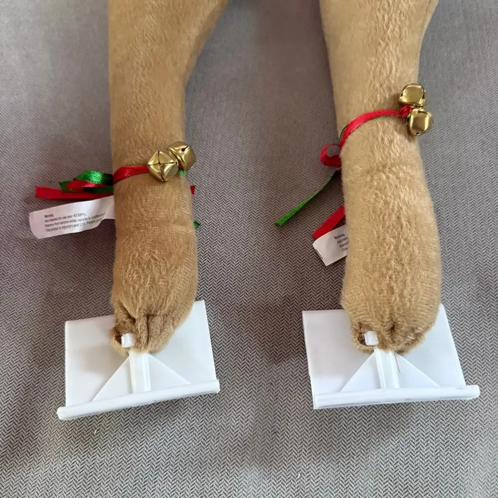 Christmas Reindeer Car Costume Kit Plush Antlers & Red Nose Holiday Decor